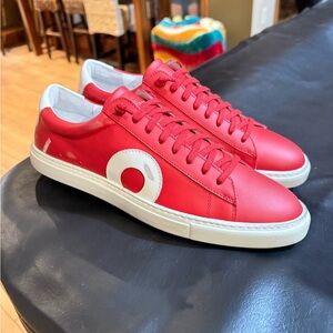 Oliver Cabell Red and White Men's Sneakers
